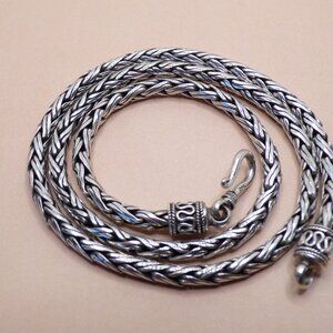 925 Sterling Silver, Handcrafted Balinese Snake Chain, 20 Inches